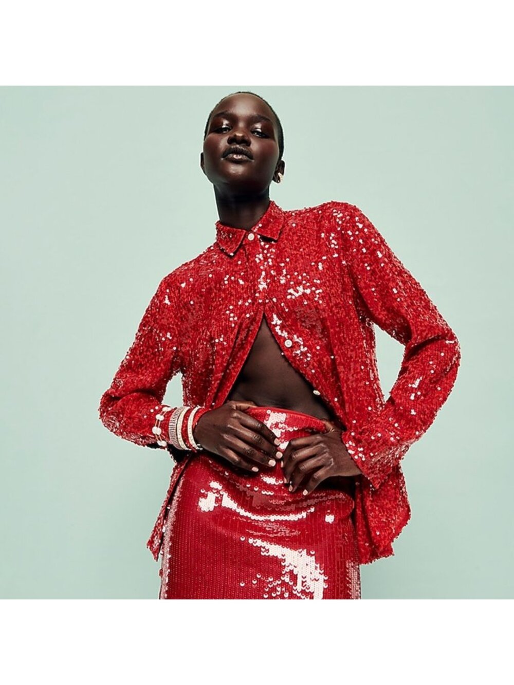 NWT J.Crew Collection Classic-fit Sequin Shirt in Deep Ruby Red Blouse 2